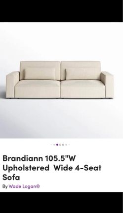 105.5” Deep seated sectional couch (2 pieces + 4 pillows). I’ve owned this couch for less than a year. It’s barely used/like new. Moving-must go.