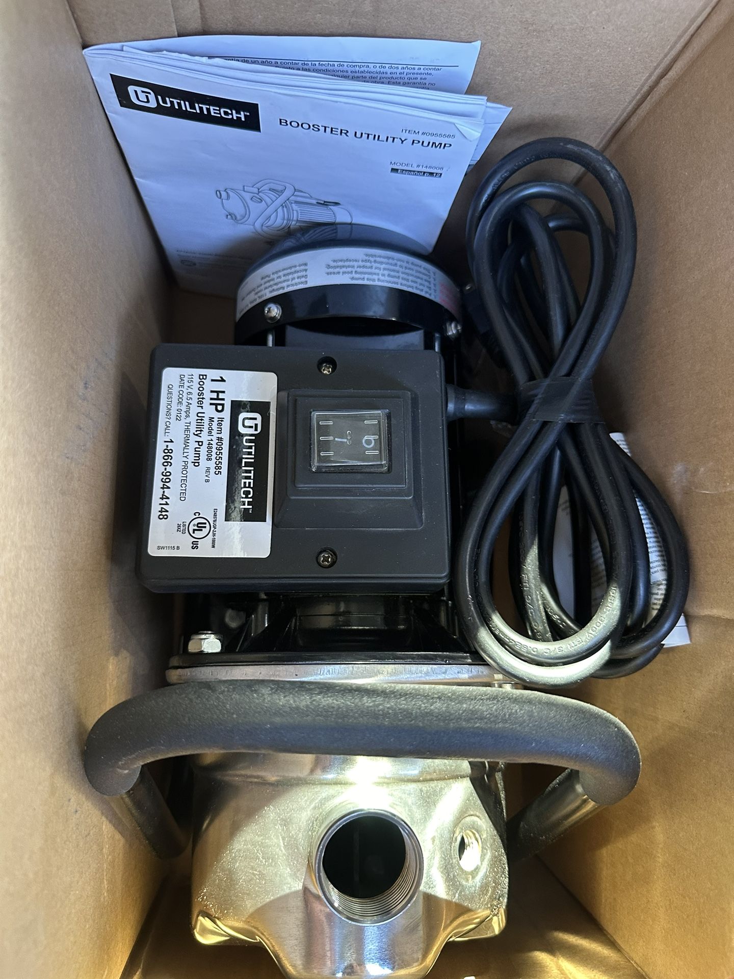 Utilitech 1hp Stainless Steel Booster Pump* Price To Sell*