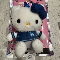 Dodgers Hello Kitty FOCO Plush Bag Charm Collectible Varsity Jacket