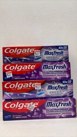 Colgate MaxFresh with Whitening Knockout Toothpaste Bundle Set (4 x 6.3 Oz each)