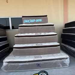 Serenity Queen Pillowtop Mattress And Boxspring Bed Set New Cama Nueva 