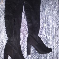 New Top Mode Black Knee High Women Boots Size 6 