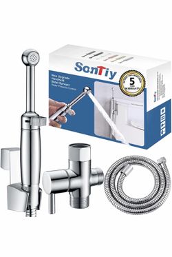 SonTiy Handheld Bidet Sprayer for Toilet, All Metal Cloth Diaper Toilet Sprayer Bidet Attachment with Backflow Preventer, Adjustable Water Jet Spray, 