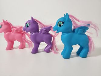 My Little Pony Blue Pony Pink Hair, Purple Pony Pink Hair & Pink Pony Pink Hair