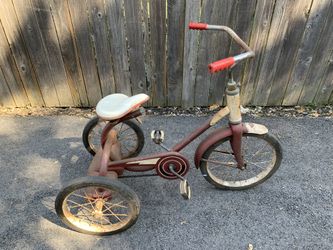 Large Vintage Chain Driven Western Flyer Kids Tricycle