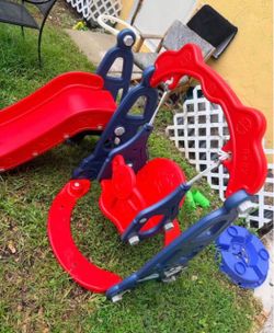 Kids Plastic Swing Set with Slide