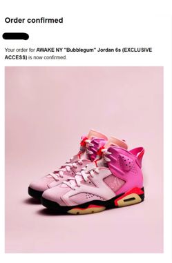 Jordan 6 Retro x Awake NY Playful Pink SIZE 12 IQ5706-600 Bubblegum