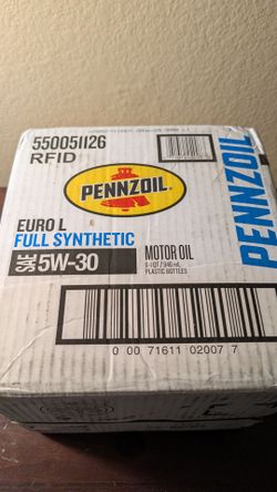 Pennzoil Platinum Euro L Full Synthetic 5W-30 Motor Oil, 1 Quart (6 Pack)
