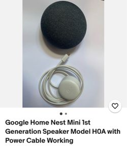 Google Nest Mini Smart Speaker with Power Cable