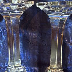 Solid Crystal Glass Candle Sticks/holders Vintage  Over 40 Years Old