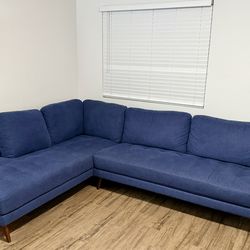 Ginger Denim 2 Piece 110" Sectional with Left  Arm Facing Corner Chaise