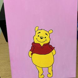 Winnie The Pooh Painting (pink)