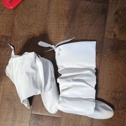 Flat White High Boots 