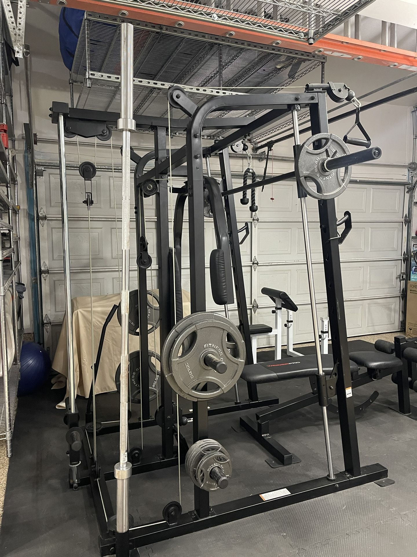 Home Gym Cage System, Weights, Benches
