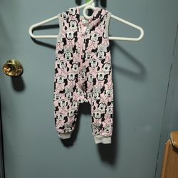 12 Months Minnie Mouse Onesie With Hood And Bow