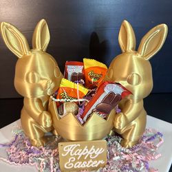 $15 Easter Bunny Chocolate Gift Basket Gold
