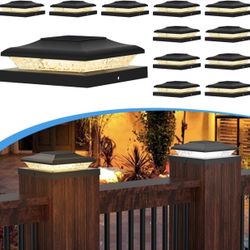 Brand New 12 Pack Solar Post Cap Lights Outdoor, 2 Modes (Warm/White Light)