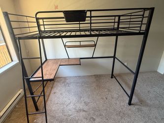 Twin size bunk bed with desk underneath