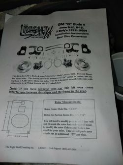 Rear brake conversion kit