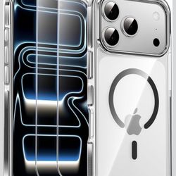 SMARTDEVIL Magnetic MagSafe Case for iPhone 17 Pro Max, Strong Magnetic Clear Shockproof Cover with 2 Screen Protectors, Ultra-Slim Anti-Yellowing Pho