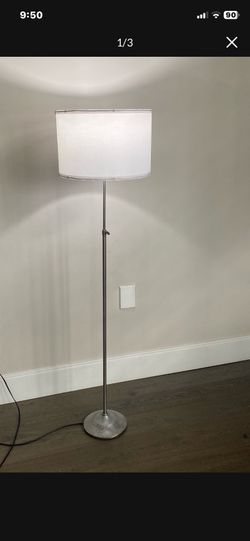 Contemporary  Floor Lamp With The Brushed Nickel Finish And Adjustable Height H60” Max