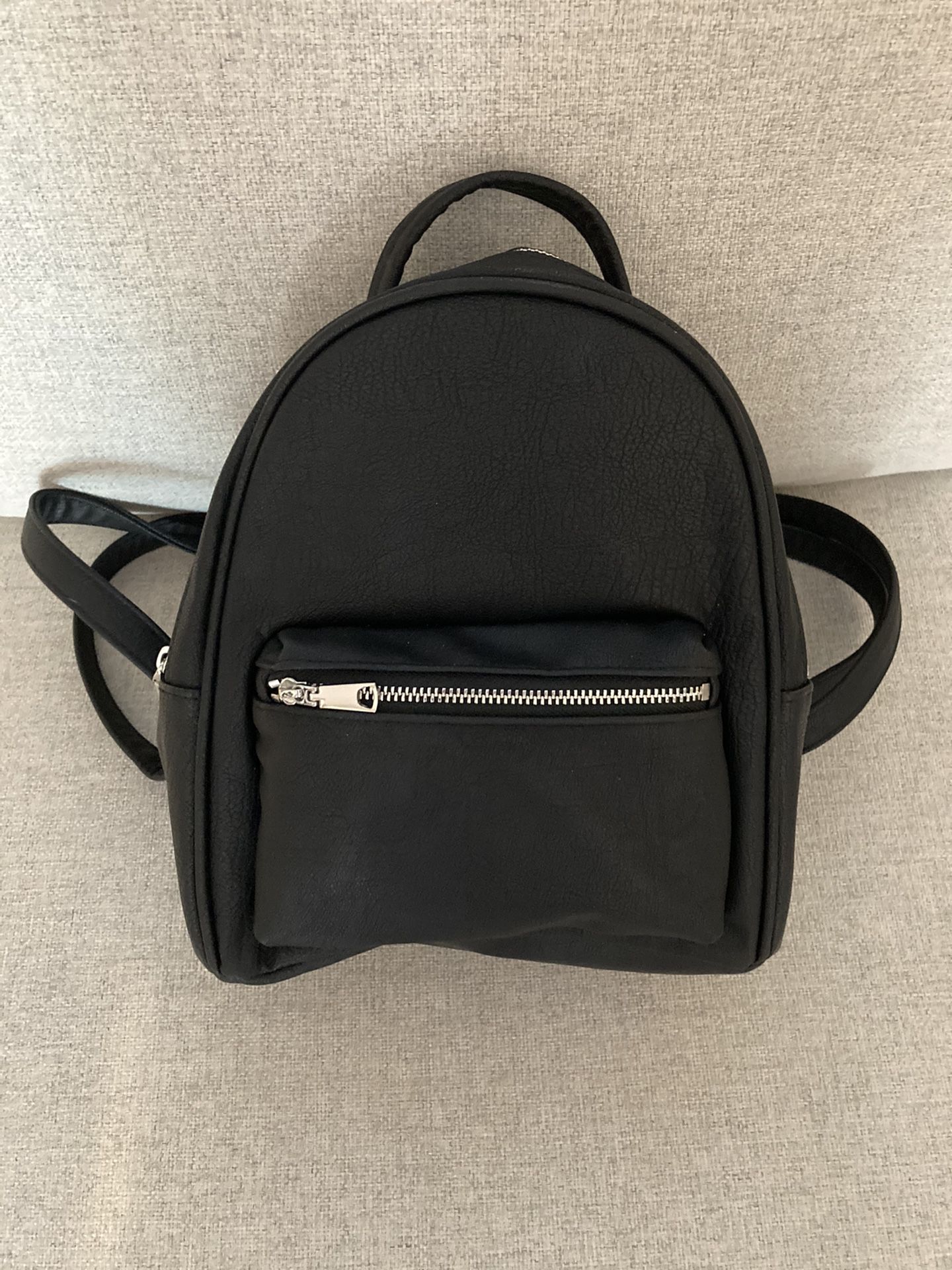 H&M mini black leather backpack