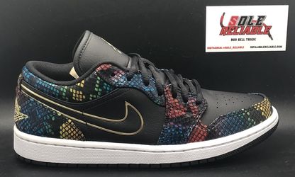 Women’s Jordan Retro 1 Low Multi-Color Snakeskin