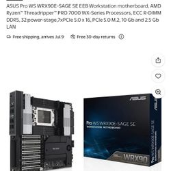 ASUS Pro WS WRX90E-SAGE SE Motherboard Support AMD Ryzen PRO 7000 WX-Series 