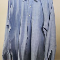 Brooks Brothers Plaid, non-iron, Blue Shirt SZ 16/34