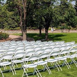 White Office Foldable Chairs Outdoor Indoor Party Church