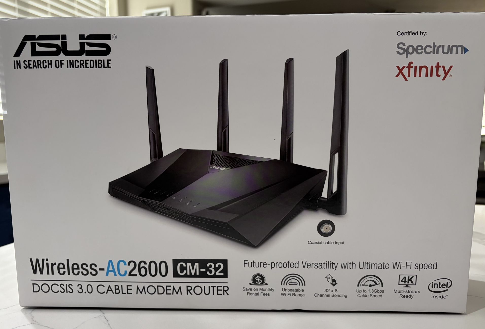 Wireless AC2600 CM 32 DOCSIS 3.0 CABLE MODEM ROUTER Future proofed