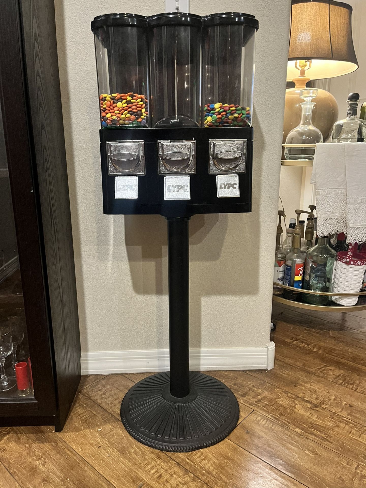 LYPC Triple-Pod Candy + Gumball Dispenser — Excellent Condition, Ready to Vend!”