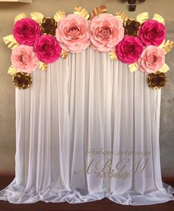 Flores de papel • Paper flowers • Flores de papel grandes • Rosas • Paper Flowers Backdrop • Set of flowers