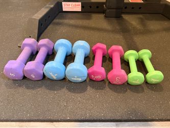 30lbs of neoprene coated dumbbell weights 2lb 3lb & 5lb x2