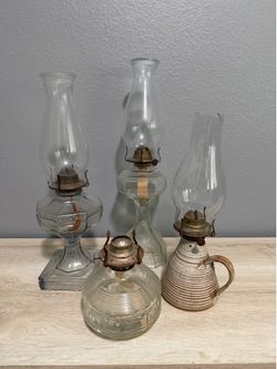 Vintage Oil Lanterns / Kerosene Lamps – Set of 4
