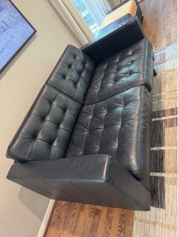Black Leather Loveseat IKEA