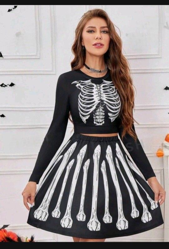 Adult Female Day of the Dead Outfit $35 L/
XL