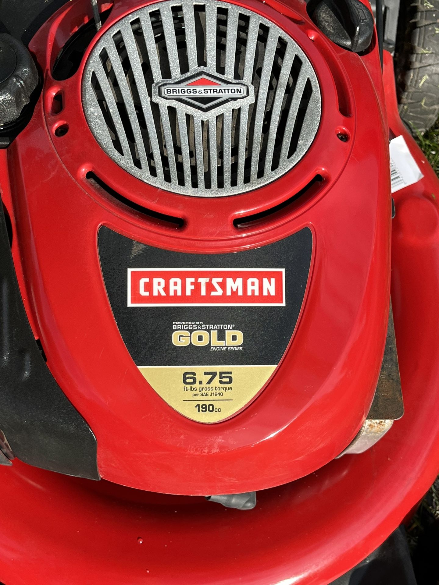 Craftsman 6 75 hp briggs stratton lawnmower w rear bagger option for