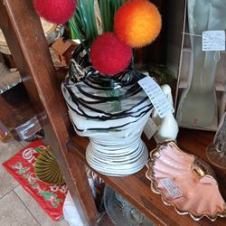 Black and White Torso, Crystal Flower Vase