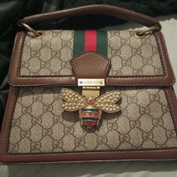 Gucci Queen Margaret Top Handle Leather Handbag