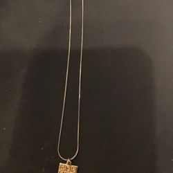 Vintage Magic Square Gold Tone Pendant Feng Shui Numerology 