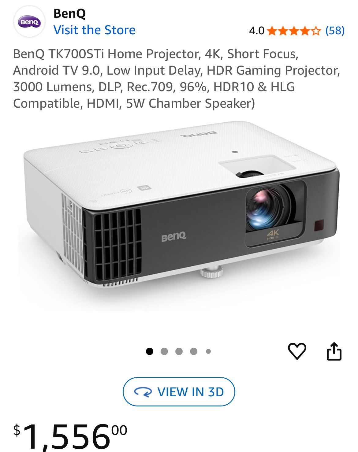Benq TK700sti Projector