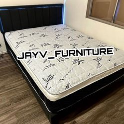 NEW QUEEN BED FRAME WITH MATTRESS