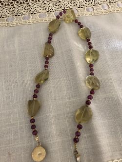 HANDCRAFTED GARNET & AMBER COLORED BRACELET