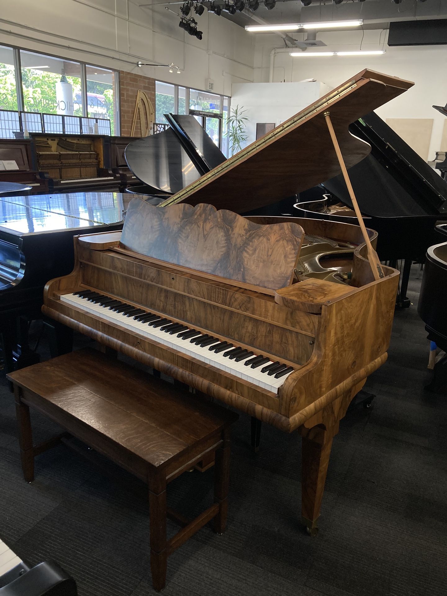 Nelson Walnut Satin Baby Grand Piano