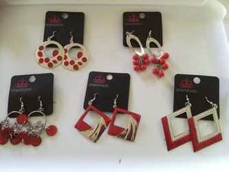 Paparazzi Red/Silver Earrings
