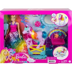 Barbie Rainbow Potty Unicorn Playset Doll with Unicorn Nurturing Playset NEW