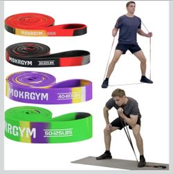 Resistance Bands Set - Natural Rubber, Hypoallergenic and Durable, 4 Resistance Levels, Lightweight and Portable for Home, Gym and Outdoor Workouts