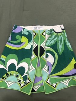 Zara Green Mini Skirt