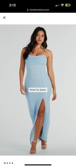 Klara Cowl Neck Faux Pearl Bead Slim Formal Dress